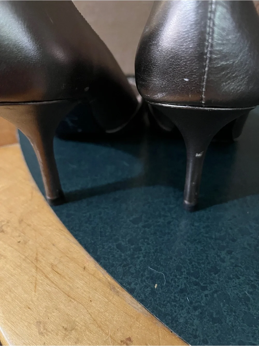 Women's Metallic Pewter Peep-Toe Heels 9M